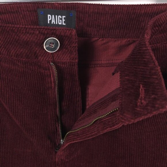 PAIGE Women’s Hoxton Ankle Corduroy Pants Burgundy Stretch 1767D66-5171 Size 32 - Picture 10 of 15